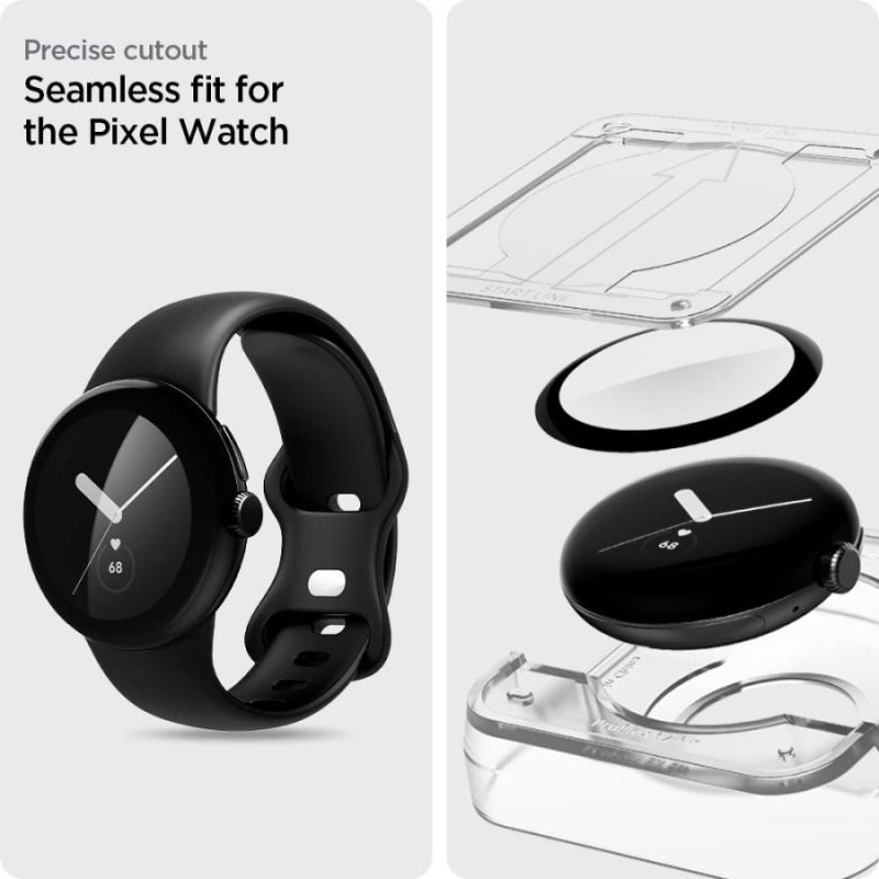 Spigen Google Pixel Watch 41mm 全面保護 フィルム 2枚入 貼り付け