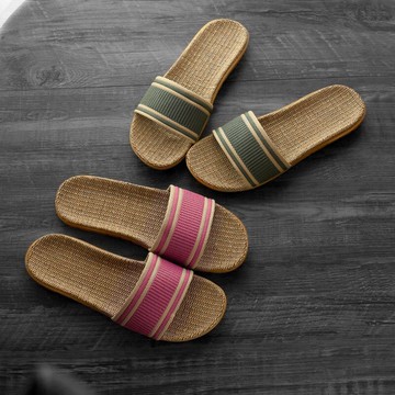 日式麻料草編亞麻拖鞋女居家室內厚底家用夏季男士編織情侶涼拖鞋