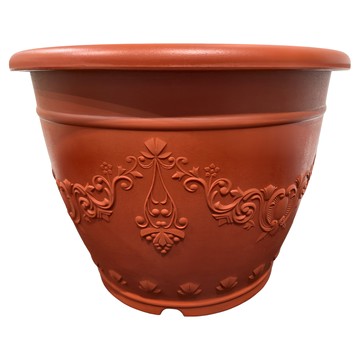 花兒姿 皇家浮雕花盆 台灣製造  磚紅色  直徑33.5 x 25cm  2個
