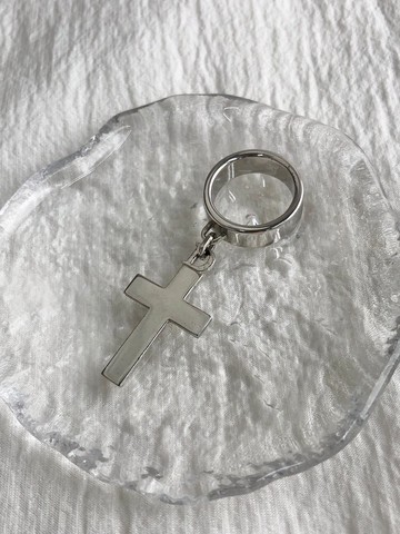 【 日本直送 名牌中古包 】Christian Dior 克裡斯汀‧迪奧 戒指 銀色 交叉 vintage 古著 d2n645