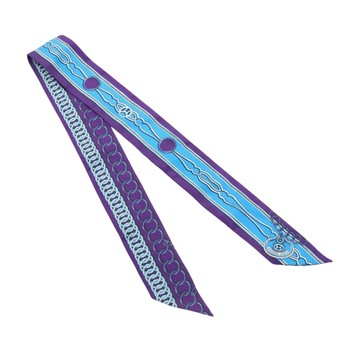 HERMES 愛馬仕 Twilly 絲巾 藍/紫色 絲綢 【二手名牌BRAND OFF】