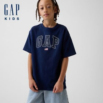 【GAP】兒童寬鬆版Gap LogoT恤-軍藍色(899717)