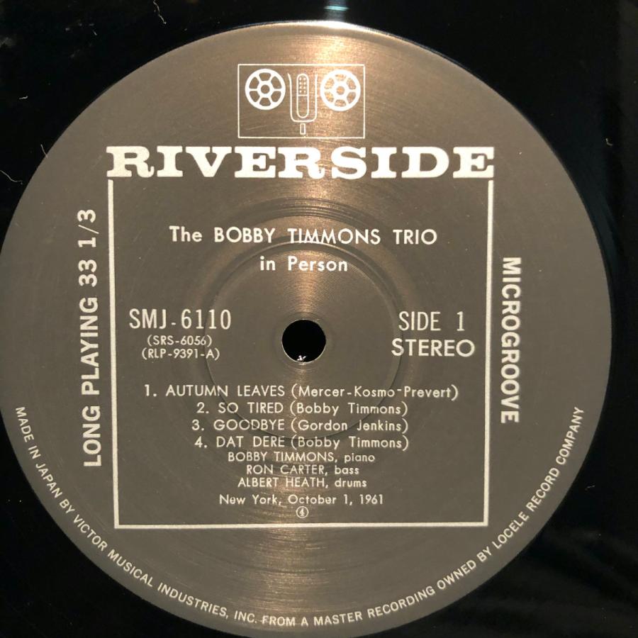 The Bobby Timmons Trio   In Person  LP RIVERSIDE・VICTOR