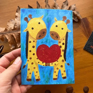 明信片 ∣ 愛心長頸鹿