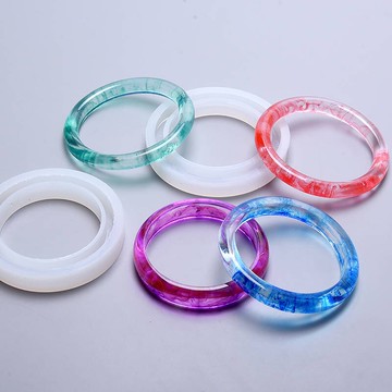 相木水晶滴膠手鐲模具 DIY高透明硅膠模具 手環滴膠模具棱面手鐲