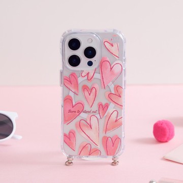 愛心衝擊冰川抗黃防摔MagSafe iPhone繩掛手機殼