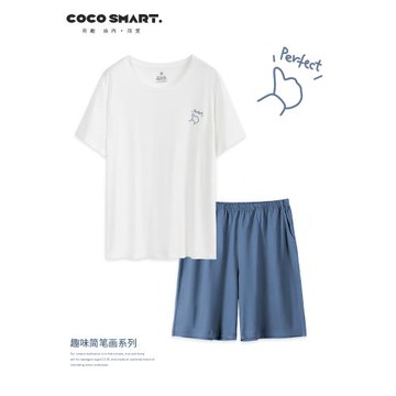 男生睡衣可外穿夏季純棉短袖短褲薄款學生青少年百搭家居服套裝潮