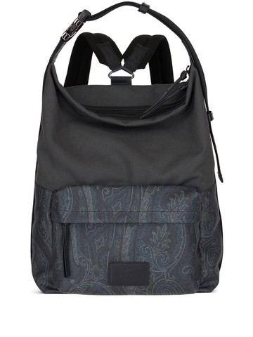 ETRO - paisley jacquard backpack - men - Cotton/Polyester/Cotton/Polyester - One Size - Black