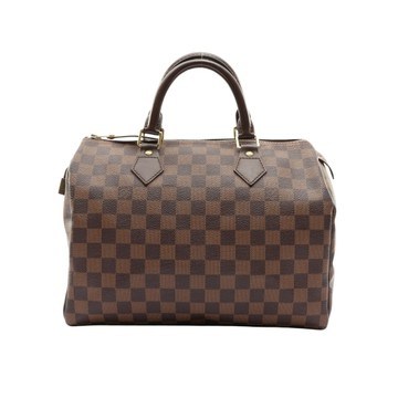 LOUIS VUITTON LV 路易威登 Speedy 30 波士頓包 棕色 棋盤格帆布 無鑰匙 【二手名牌BRAND OFF】