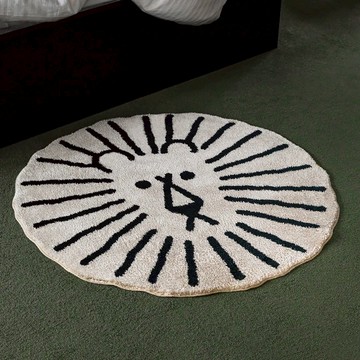 韓國 WARMGREY TAIL 圓形地墊 獅子王 白 100cm x 100cm