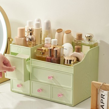 趣享優品 桌面收納 化妝品收納架桌面化妝品收納盒抽屜式置物架護膚品化妝收納盒學生宿舍收納架盒 化妝品收納抽屜 收納置物架