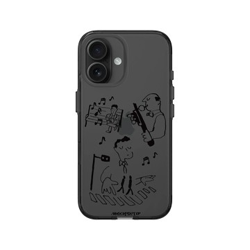 iPhone 16 Clear (相機按鈕) 酷墨灰 - MUG CUP GUY - 生活中的爵士樂