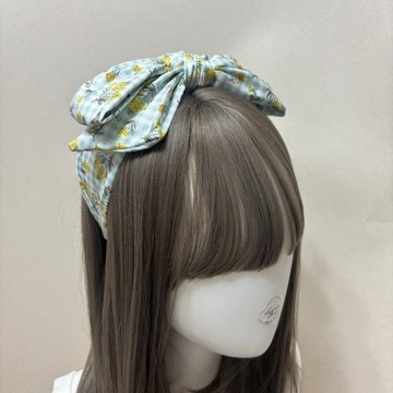 清新花朵小方格 | 交織蝴蝶結髮箍