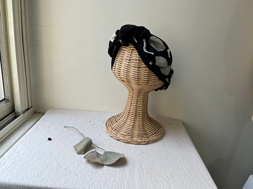 深花兒一圈圈-一字尖尾蝴蝶結綁帶髮帶ヘアバンド