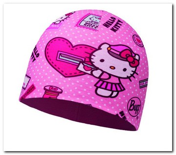 【【蘋果戶外】】BUFF 出清 BF113208 Polartec 心情快遞 kitty 兒童冬季保暖雙層保暖帽