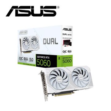 華碩 DUAL-RTX5060-O8G WHITE+華碩 PRIME MR120 ARGB 白 反向扇 3入組