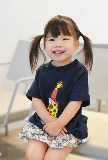 Kid-長頸鹿毛線小孩T-shirt (藏青色)