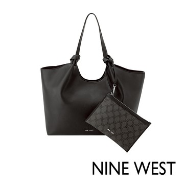 【NINE WEST】 KATNISS 綁結造型 大容量 托特包 子母包 附贈萬用包 - 黑色 (570024)