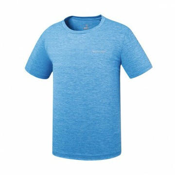 【【蘋果戶外】】山林 51P39 75 藍色 男 透氣排汗圓領上衣 抗UV 素面短袖上衣 吸濕排汗衣 防曬 抗UV 春夏 Mountneer