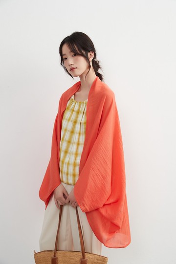 雙面穿搭透膚棉混紡開衫・披肩・罩衫 防曬・方便收納