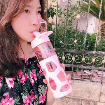 塑料水杯潮流吸管杯韓國創意粉嫩少女心可愛成人個性便攜清新杯子