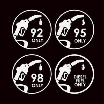 吃電怪獸 吃油怪獸 油箱貼 92 95 98 柴油 汽車貼紙 電動車 油箱