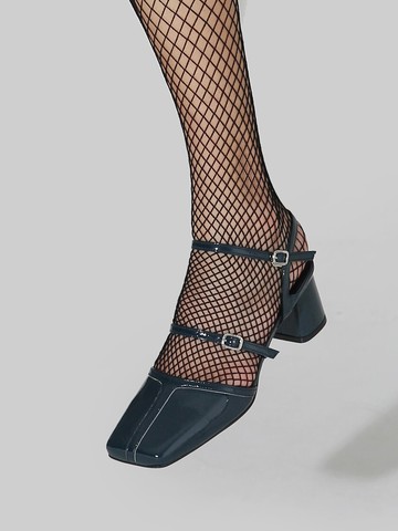 Oblique Square Slingback Mule_ Deep sea