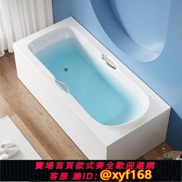 {可打統編 保固一年}2024新款扶手方形亞克力浴缸雙層保溫無縫一體成人家用酒店民宿