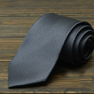 拉福，防水領帶8cm寬版領帶拉鍊領帶 (深灰)