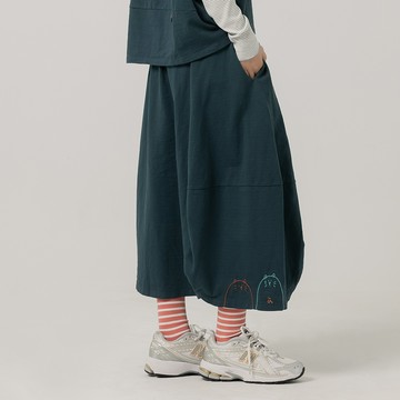 a la sha 緹花立體剪接長裙