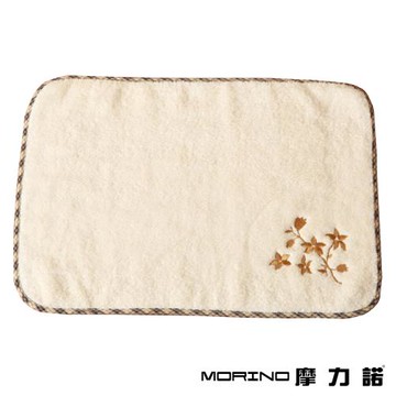【MORINO】有機棉個性刺繡枕巾 浴墊  純棉枕巾