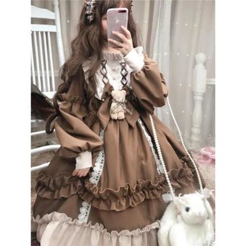 lolita大碼300斤胖mm洛麗塔裙子女寬松顯瘦學生童話風公主連衣裙2