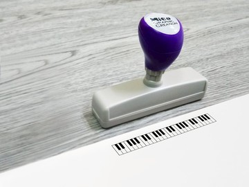 音樂印章,鋼琴和弦原子印、琴鍵、指法、樂理,鋼琴教學印 75x8mm