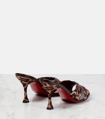 Christian Louboutin Nicol is Back 85 leopard-print satin mules