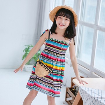 Baby童衣 女童夏季渡假風吊帶裙 女寶寶夏季無袖洋裝 11630