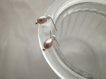 聖誕禮物【耳環】 紫珍珠 925 純銀  珍珠耳環