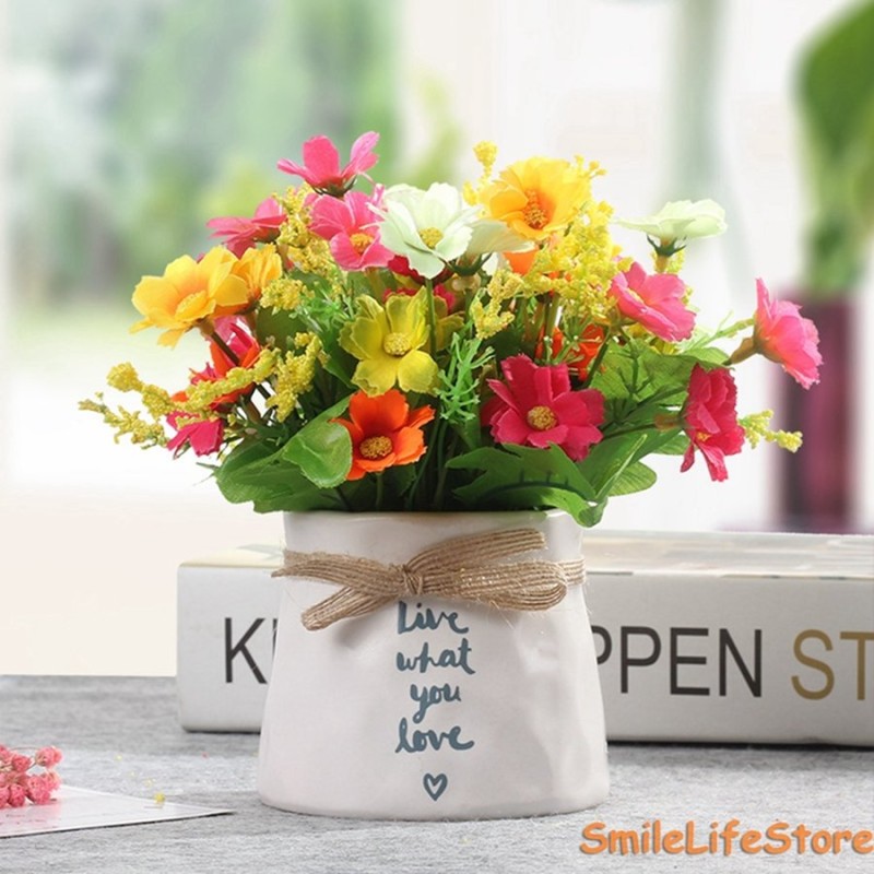 鉢植え 造花 インテリア飾り 装飾品 アートフラワー プレゼント 贈り物 インテリア リビングルーム 冷蔵庫の上の装飾的な花 玄関飾り 通販 Lineポイント最大0 5 Get Lineショッピング