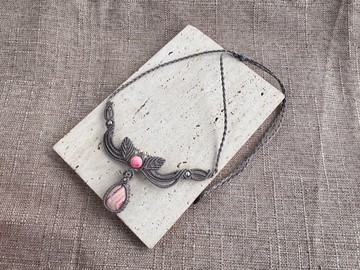 250513 Macrame 紅紋石 編織 頸鍊