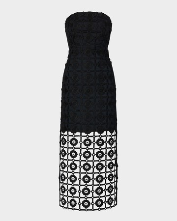 Kait Strapless Tile Lace Midi Dress