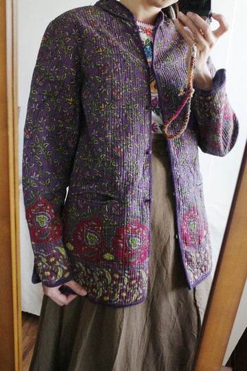 Vin 印度蓋印立領棉襖外套