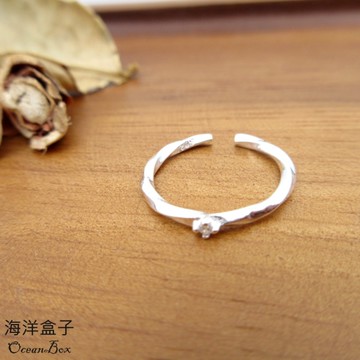 §海洋盒子§招財防小人.小巧單鑽S925純銀戒指.女生尾戒