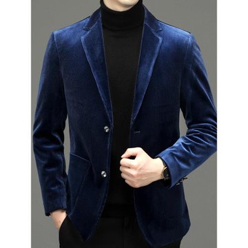 胖子大碼燈芯絨西裝外套男高端加肥加大春中老年休閑西服上衣單西