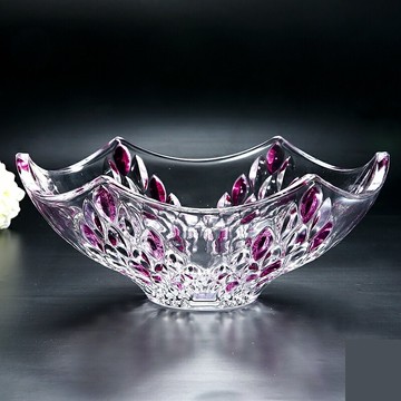 歐式水果盤客廳茶幾創意現代家用干果果盤北歐水晶玻璃糖果盤大號