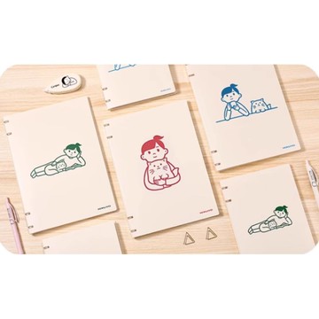 Noritake聯名Ⅲ4孔活頁本U罫10枚A5-藍