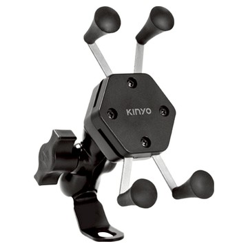 Kinyo X夾式機車手機架 11.3 x 5.4cm  MCH-081  黑色