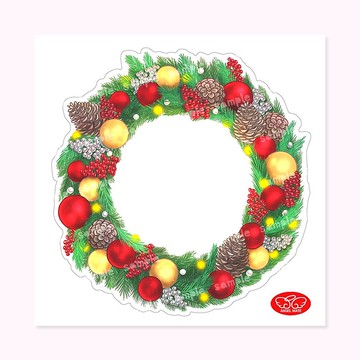 聖誕花圈貼紙