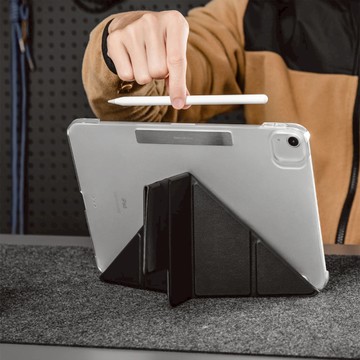 【適用最新2025】iPad 11/10.9吋 Facet 全方位支架透明背蓋保護套(A16/A14) 黑色