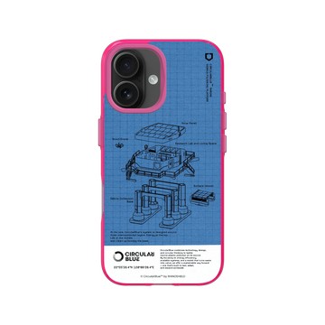 iPhone 16 Clear 粉漾桃 - CircularBlue - 淨海藍圖