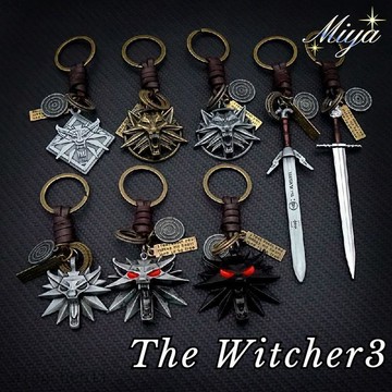 獵魔人飾品合集 TheWitcher3 巫師3 狼頭鑰匙扣 獵魔人 狂獵刀鑰匙扣 鋼劍掛件 小眾飾品 遊戲周邊 禮物