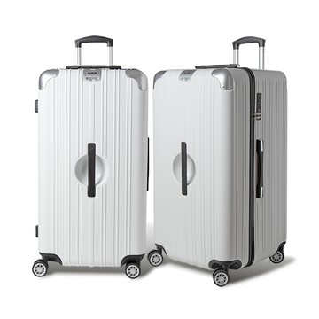 【Alldma鷗德馬】29吋大容量胖胖款拉鏈行李箱F2-白色(贈保護套+kITTY束帶)